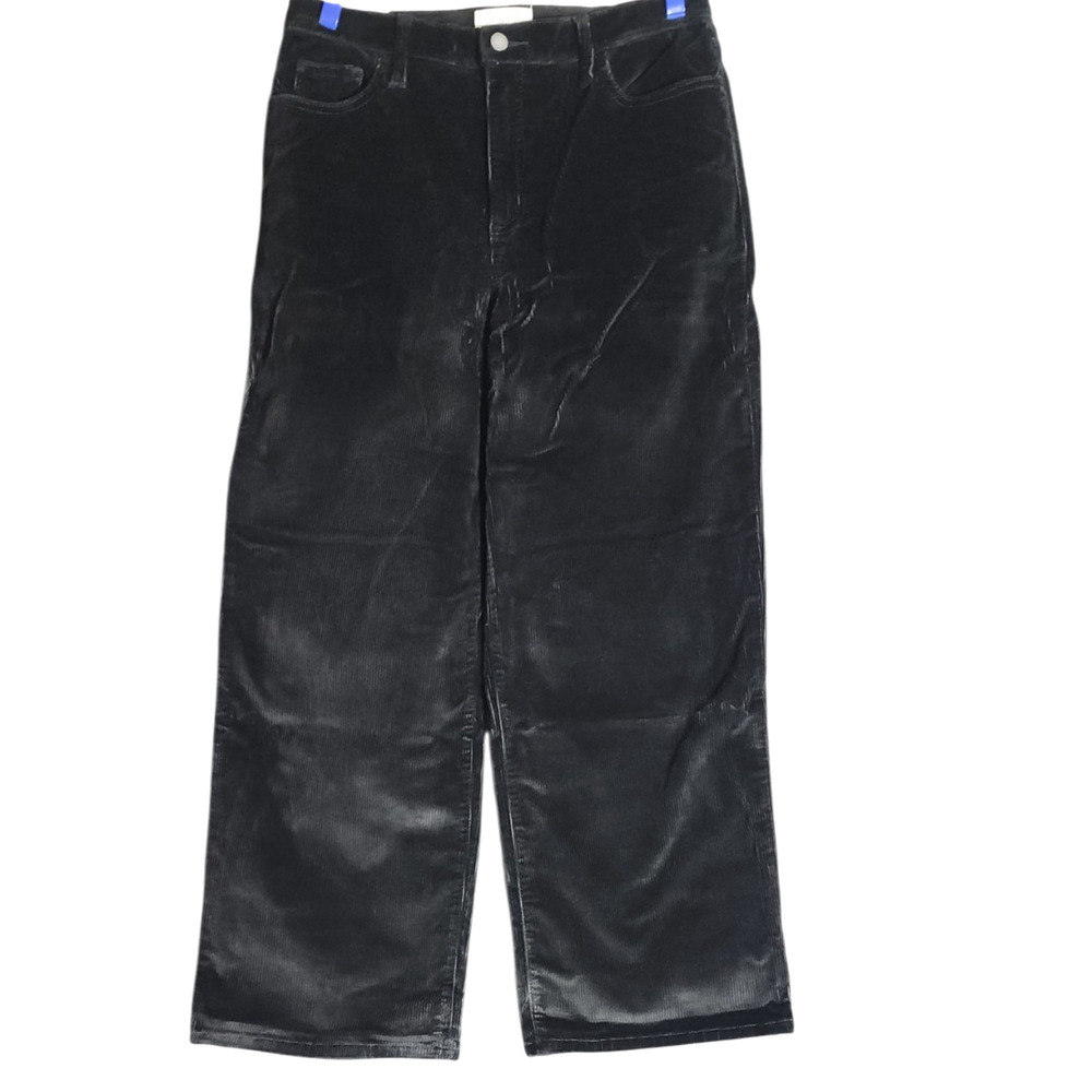 Universal Thread Women 10S Black Corduroy Jeans‎ Wide Leg Relaxed High Rise NWT